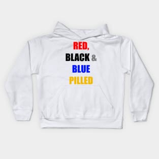 RED, BLACK & BLUE PILLED Kids Hoodie